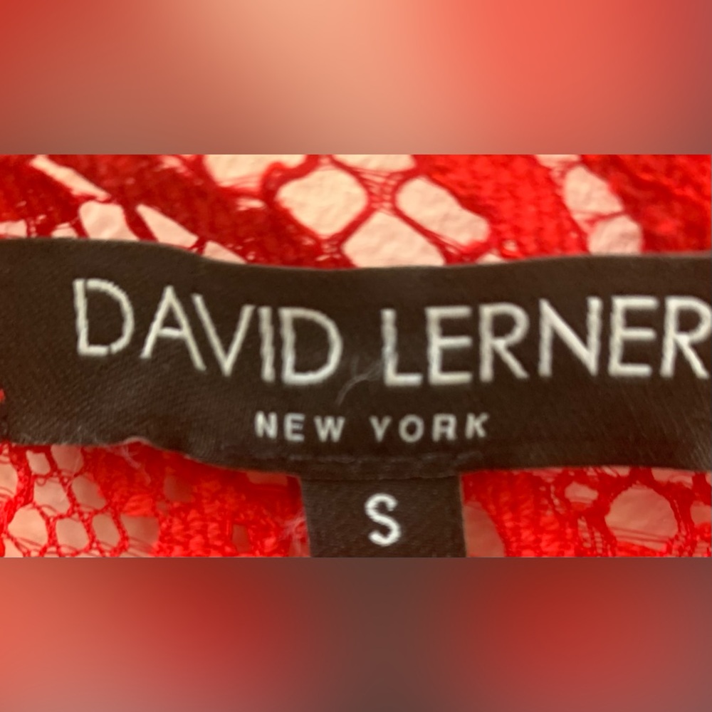 David Lerner Red Long Sleeve Drop Waist  Mini Dress - Picture 7 of 9